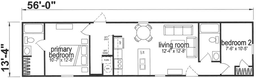 2 Bed 2 Bath Mobile Home For Sale